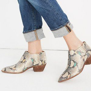 Madewell The Myles Ankle Boot in Stamped Rainbow Snake